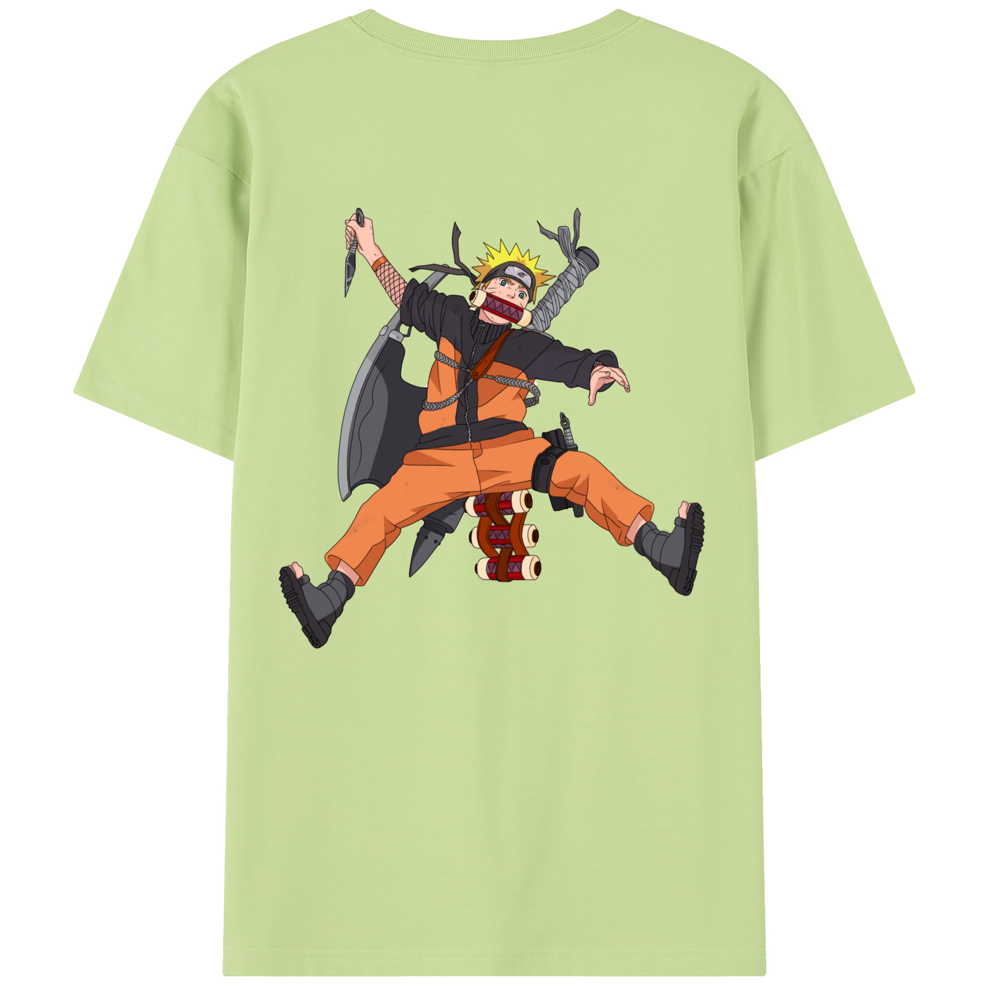 （画像用） NARUTO -ナルト- うずまき ナルト Uzumaki Naruto 綿100％半袖Tシャツ（背面プリント）